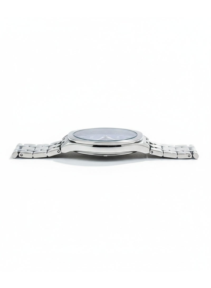 ZARA Stainless Steel Quartz Watch with Blue Sunray Dial - Image 2